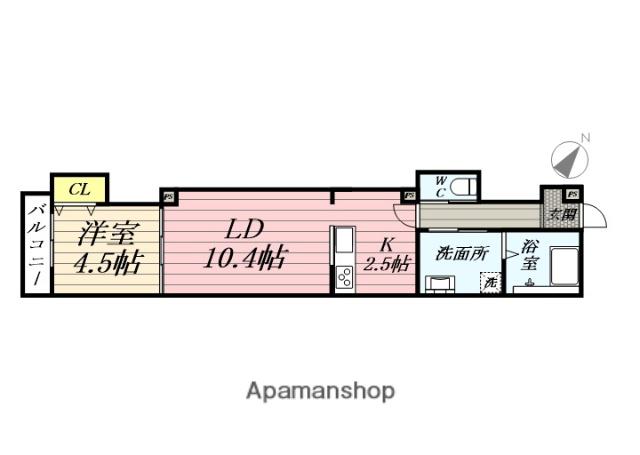 LUSSO SOLEIL KAWAGOE NO.1(1LDK/3階)の間取り写真