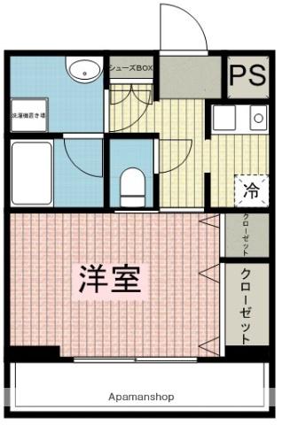 プレール川越(1K/6階)の間取り写真