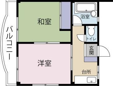 クロノス川越南(2DK/1階)の間取り写真