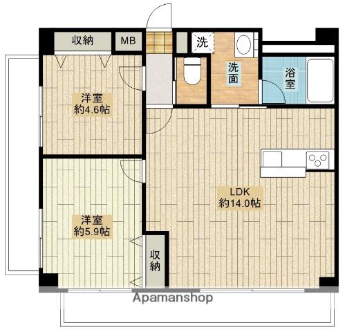 テリア川越(2LDK/3階)の間取り写真