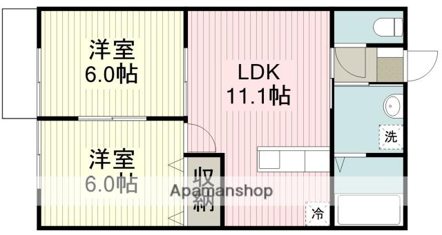 前野様アパート(2LDK/1階)の間取り写真