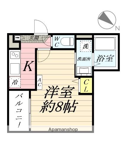 JACK IMANARI Ⅰ(1K/1階)の間取り写真