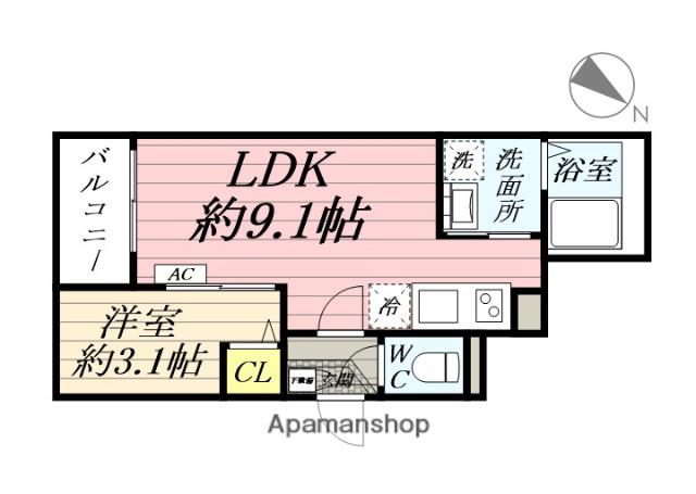 JACK IMANARI Ⅰ(1LDK/3階)の間取り写真