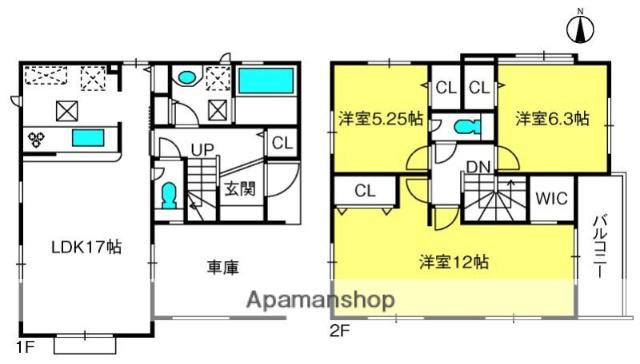 東武鉄道東上線 新河岸駅 徒歩16分 2階建 築3年(3LDK)の間取り写真