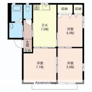 メゾン・アーク(3DK/2階)の間取り写真