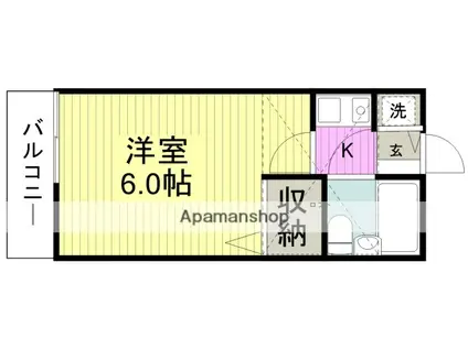 セントハイム霞ヶ関(1K/1階)の間取り写真