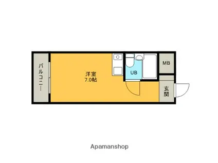 鶴ヶ島宝マンション(ワンルーム/4階)の間取り写真