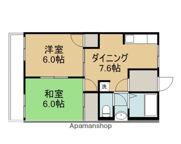 パークアベニュー(2DK/1階)の間取り写真