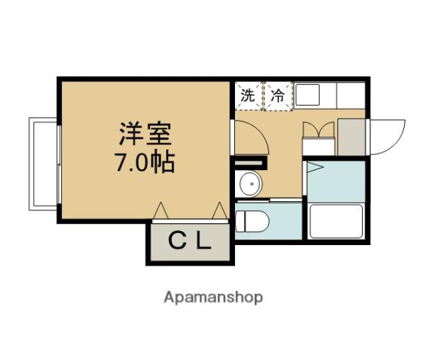 EXCEL KASUMI(1K/1階)の間取り写真