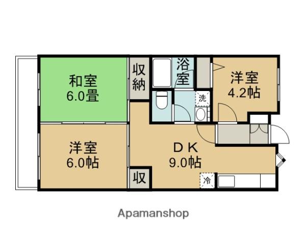 ヒルサイドテラス鶴ヶ島(3DK/3階)の間取り写真