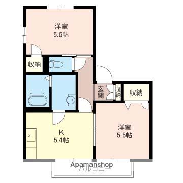 アヴァンサール(2K/2階)の間取り写真