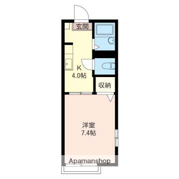 プリズムステージ(1K/2階)の間取り写真