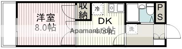 レナジア鶴ヶ島(1DK/2階)の間取り写真