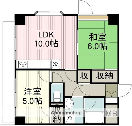 スカイコート川越西(2LDK/2階)の間取り写真