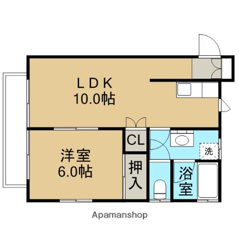 ハイツアオキ(1LDK/2階)の間取り写真