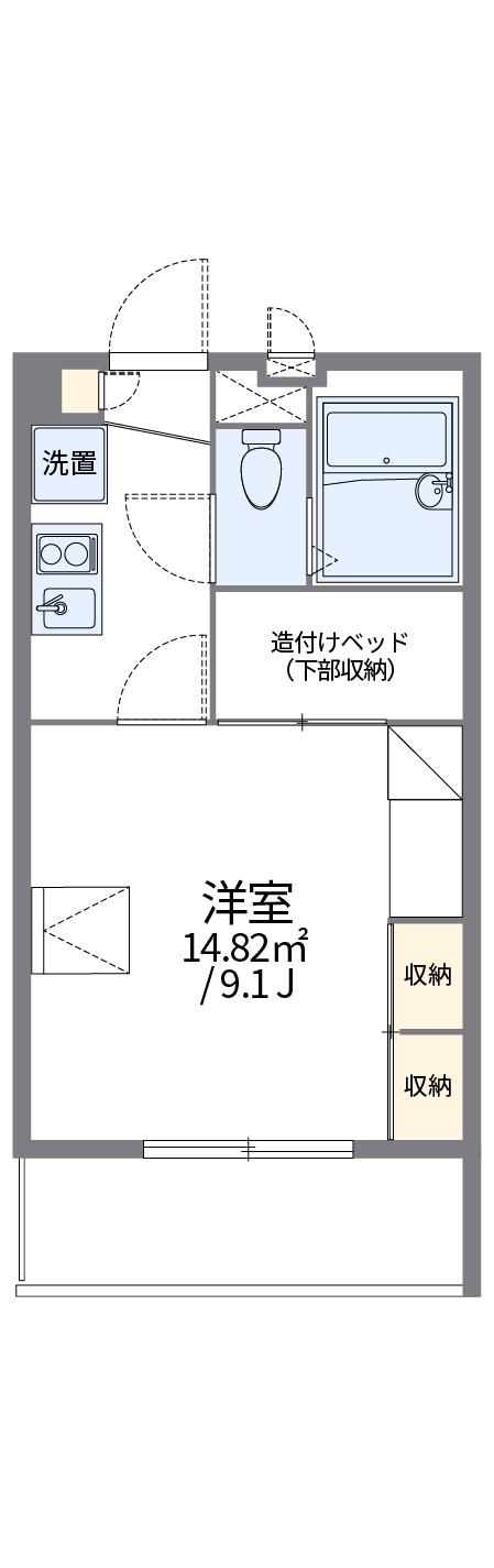 レオパレスクレスト川越(1K/3階)の間取り写真