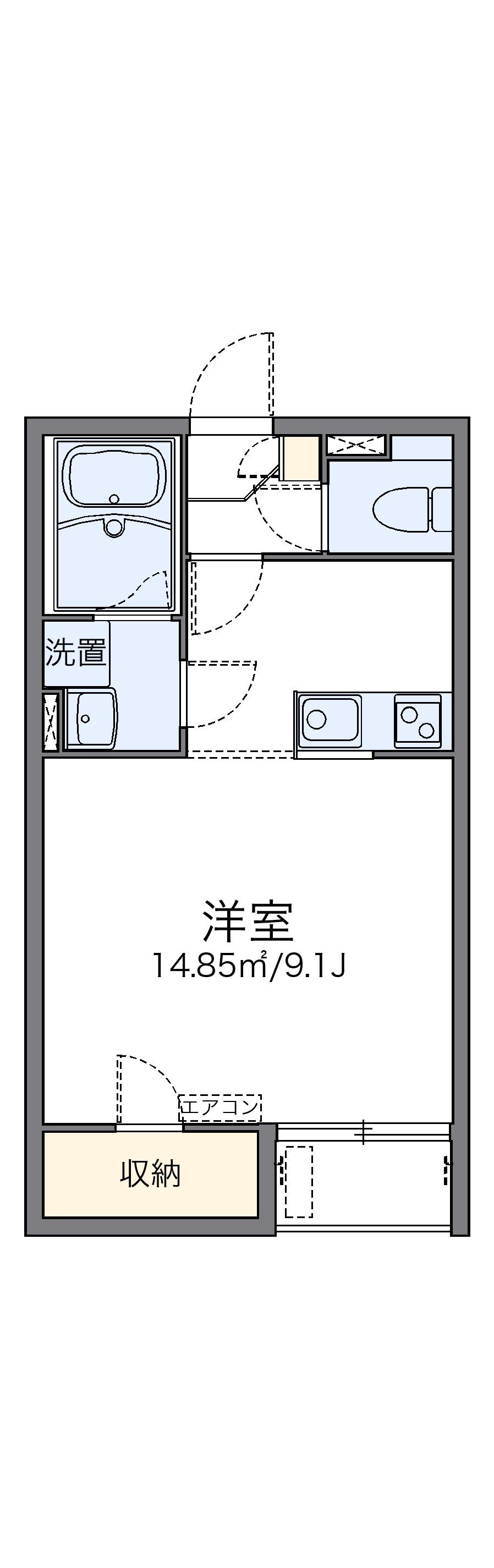 レオネクストユアリトルハイツ(1K/1階)の間取り写真
