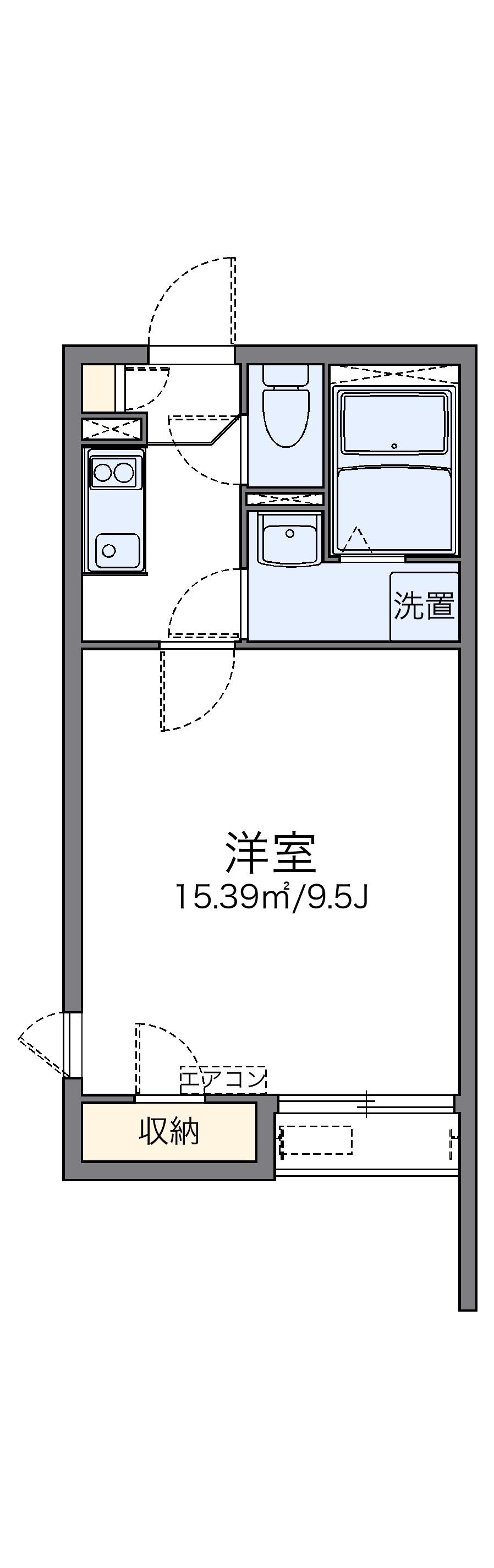 レオネクスト佃(1K/1階)の間取り写真