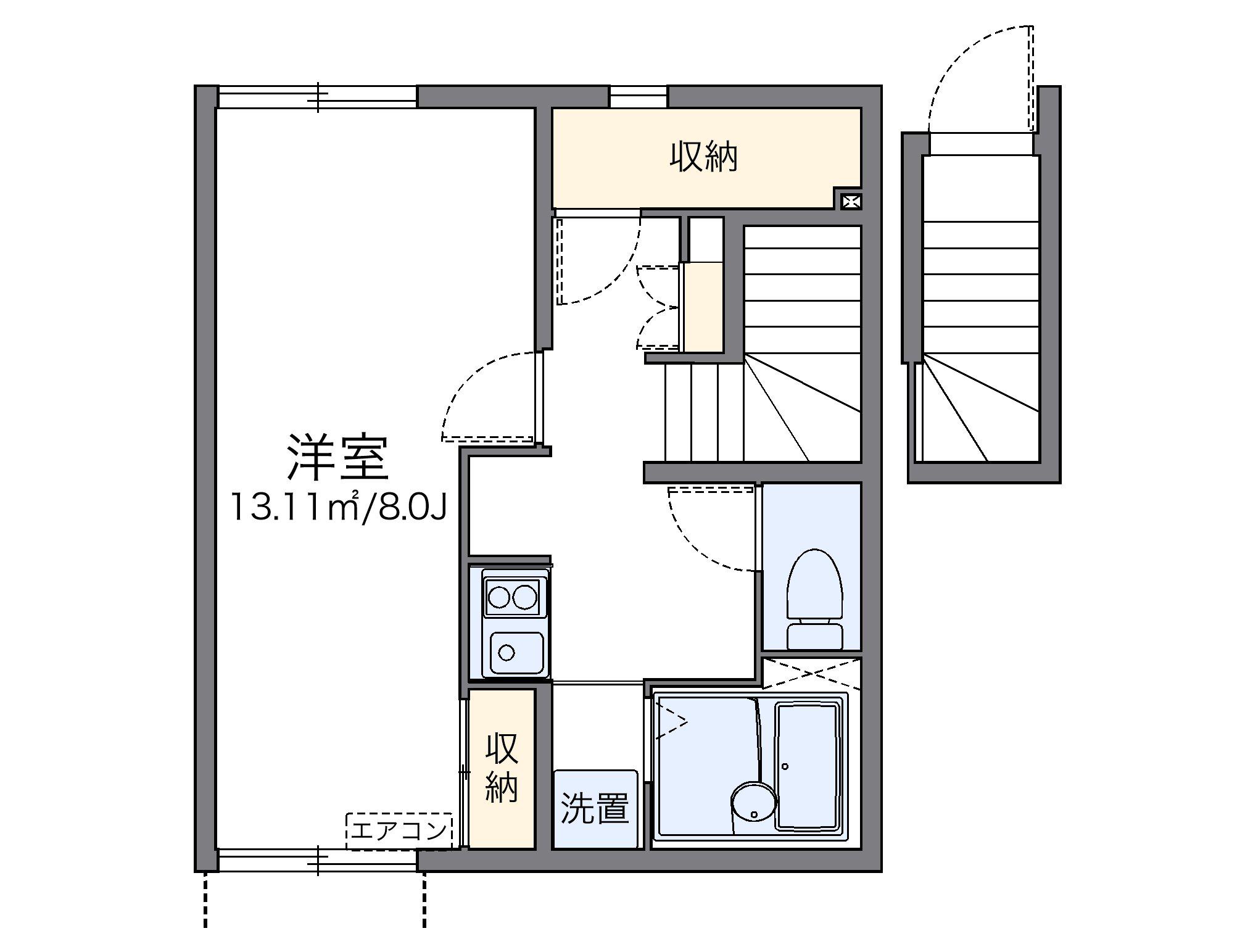レオネクストあけぼの(1K/2階)の間取り写真