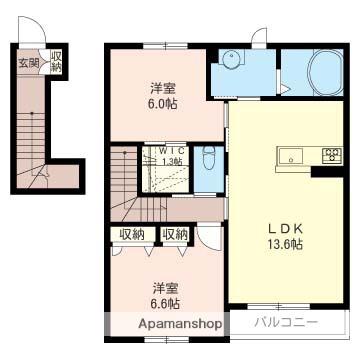 グラード川越(2LDK/2階)の間取り写真