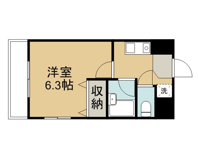 クアトロエスペランサ(1K/6階)の間取り写真