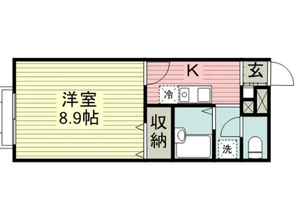 プレジール今成(1K/1階)の間取り写真