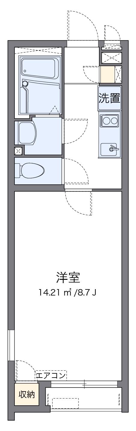 クレイノティアラ(1K/1階)の間取り写真