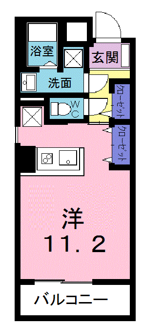 ノ・メール マサキ(ワンルーム/1階)の間取り写真