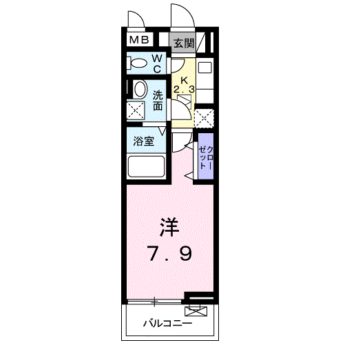 レガーロ(1K/1階)の間取り写真