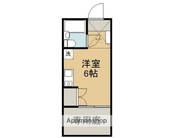 リバーヴューハイツ(ワンルーム/1階)の間取り写真