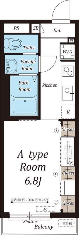 リブリ・坂戸Ⅱ(1K/2階)の間取り写真