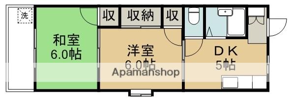 コーポ鶴舞(2K/3階)の間取り写真