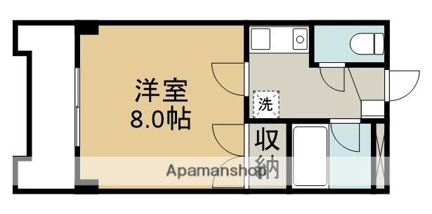 サンライズ鹿山(1K/2階)の間取り写真