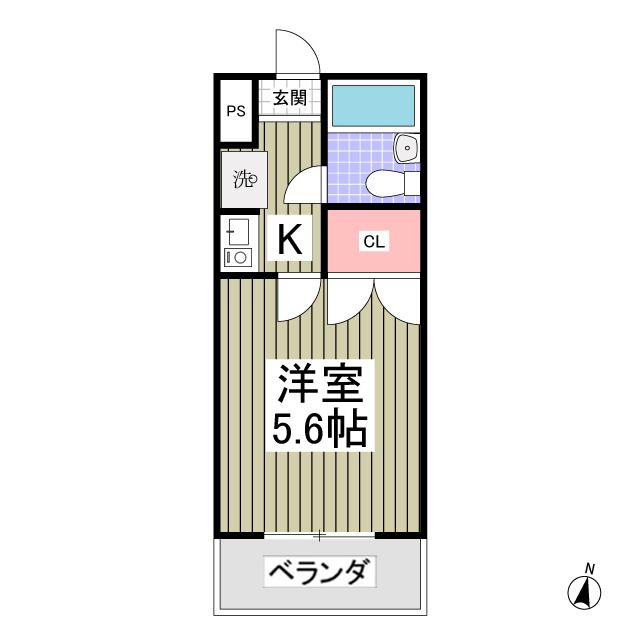 アミティY(1K/2階)の間取り写真