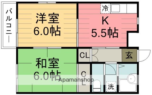 第2コヤノハイツ(2K/2階)の間取り写真