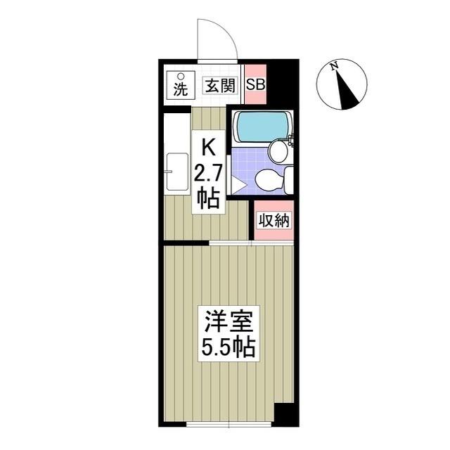 仲町パークプラザ(1K/1階)の間取り写真