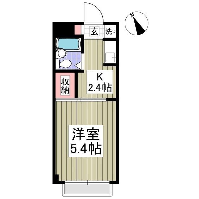 仲町パークプラザ(1K/1階)の間取り写真