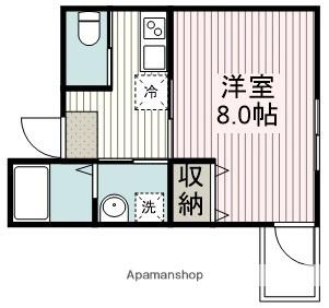 LUANA ウエスト(1K/2階)の間取り写真