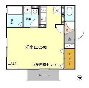 メイプルブランシェ ⅠⅡ(1K/1階)の間取り写真