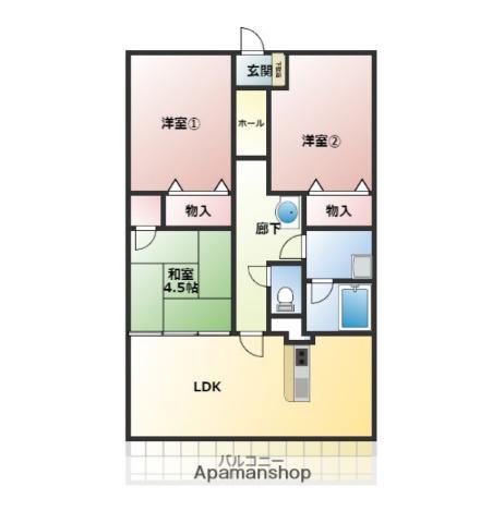 リリーヴィレッジⅢ(3LDK/2階)の間取り写真