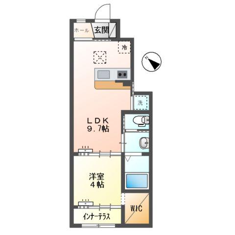 ルクレール (1LDK/1階)の間取り写真