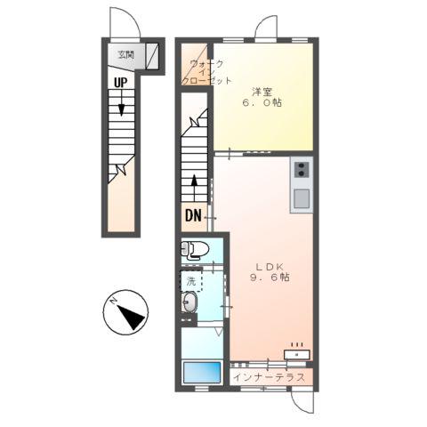 ルクレール (1LDK/2階)の間取り写真