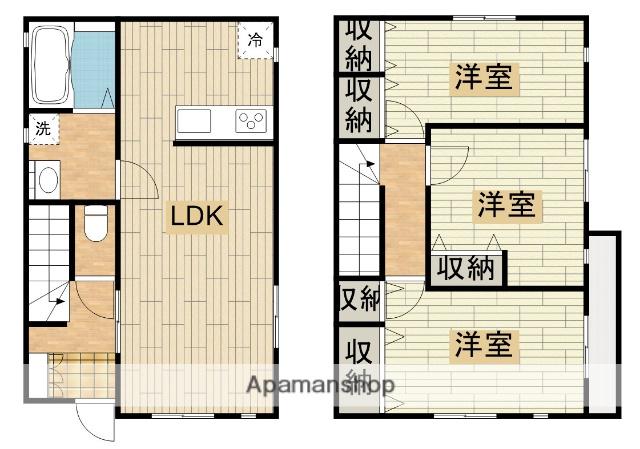 川越線 的場駅 徒歩16分 2階建 築3年(3LDK)の間取り写真