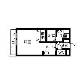 ヴィレッジトミタD(1K/2階)の間取り写真