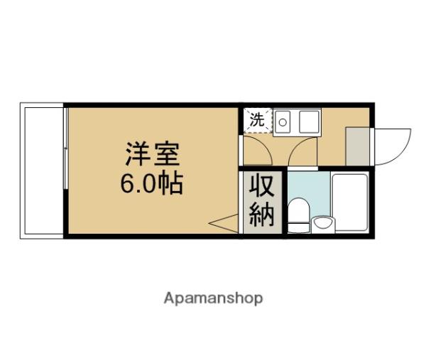 LAULEA坂戸(1K/2階)の間取り写真