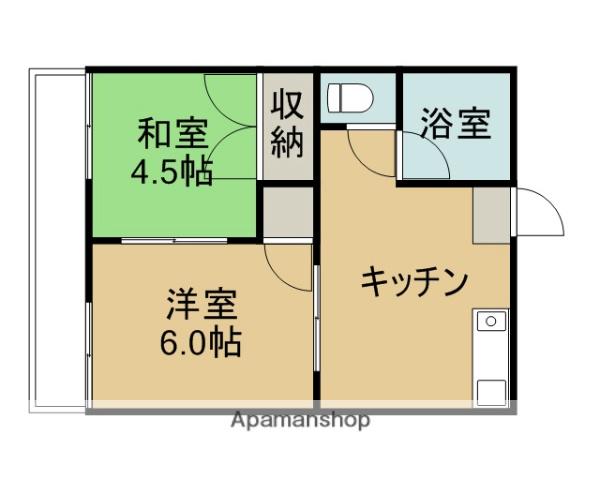 岸田荘(2K/2階)の間取り写真