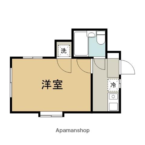 ハピネス坂戸(1K/4階)の間取り写真