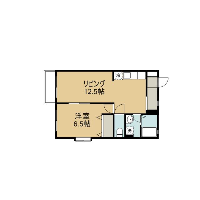 エステート大島(1LDK/2階)の間取り写真