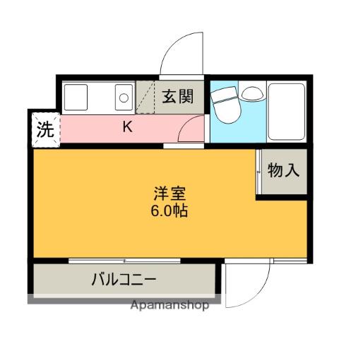 鶴ヶ島ダイカンプラザCITY(1K/1階)の間取り写真