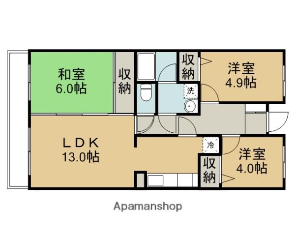 ラネックス川越(3LDK/2階)の間取り写真